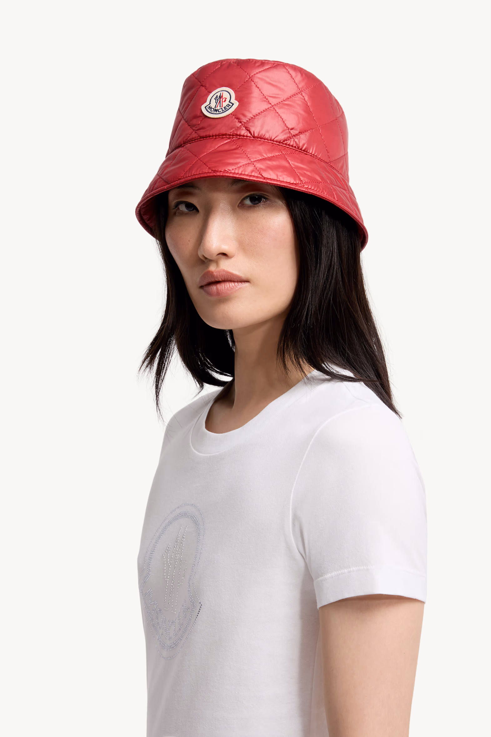 Crystal Logo Cotton T-Shirt White Moncler 4